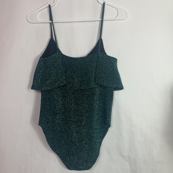 Zara green spaghetti strap sparkly bodysuit - Picture 8 of 9